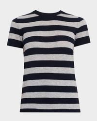 Machine Washable Cashmere Striped T-Shirt