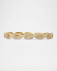 Stax Link Bracelet with Diamonds in 18K Gold, 7mm