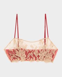 Orchid Floral Lace & Stretch Silk Bandeau Bra