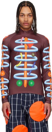 Walter Van Beirendonck Burgundy Void Clown Bike Turtleneck