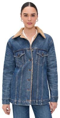 Veronica Beard Jean Donna Jacket with Sherpa Lining City Lights S