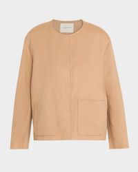 Snap-Front Camel Hair Jacket