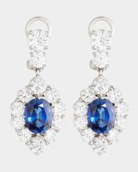 Lab Grown Sapphire Oval Drop Earrings