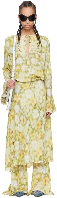 Acne Studios Robe midi cache-cœur verte
