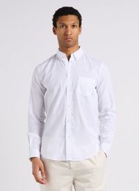 Samsoe Samsoe - Chemise col américain en lin et coton - Taille XL - Blanc