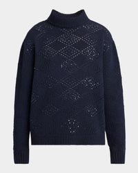 Diamond Knit Turtleneck Sweater