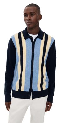 Guest in Residence Cable Cashmere Plaza Shirt Midnight Combo S