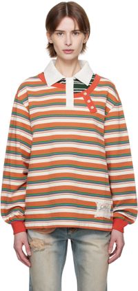 Andersson Bell Multicolor Piqué Inserted Long Sleeve Polo