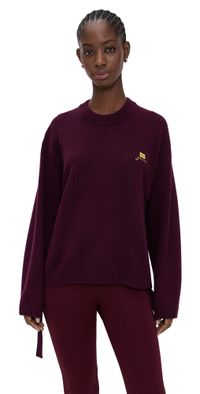GANNI Future Wool Mix Oversized Sweater Burgundy XXS/XS