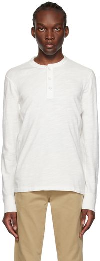 rag & bone Henley à manches longues Flame blanc