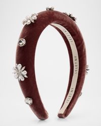 Annie Pearly Crystal Velvet Headband