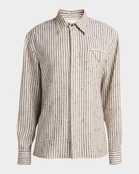 Men's Knotted Stripe Button-Down Shirt