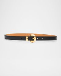 Pebble Leather Skinny Belt