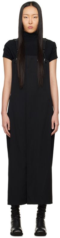 Y's Black Zipper Maxi Dress