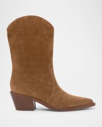 Suede Short Western Boots