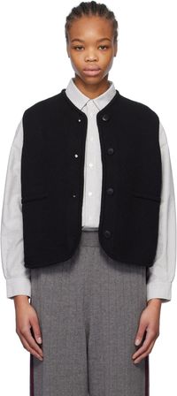 Cordera Black Boxy Cotton Vest