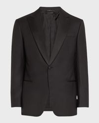 Men's Wool Satin-Lapel Two-Piece Tuxedo Set
