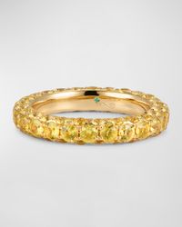 18K Yellow Gold Tsavorite 3-Sided Ring