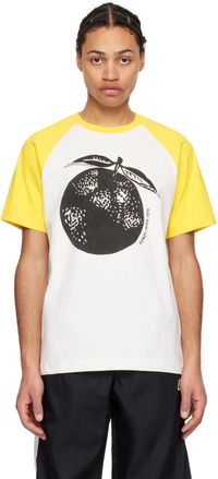 Kenzo White & Yellow Kenzo Paris Orange T-Shirt