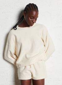 American Vintage - Sweat molletonné avec tissu éponge en coton bio - Taille M/L - Beige
