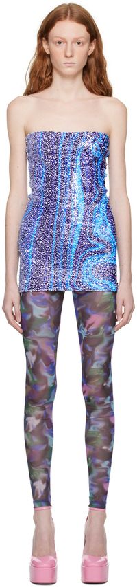 Sinead Gorey Purple & White Swirl Reversible Minidress