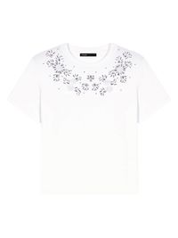 Women's Rhinestone T-Shirt - White - Size Medium