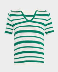 The Harlow Stripe Knit Polo Top