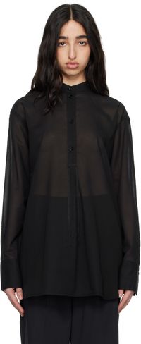 TOTEME Black Stand-Collar Shirt