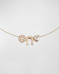 14k Rose Gold Peace, Love, & Luck Charm Necklace