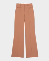 Abbey Pintuck Flare-Leg Trousers