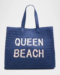 Queen Beach Straw Tote Bag