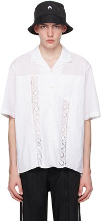 Marine Serre Chemise blanche en linge de maison suprarecyclé - White Line