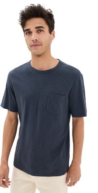 Faherty Sunwashed Pocket Tee Dune Navy L
