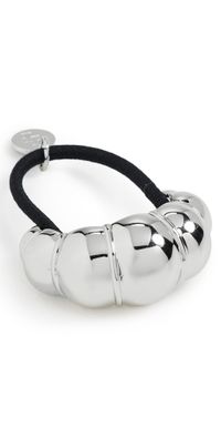 LELET NY Mini Glossy Croissant Pony Cuff Rhodium One Size