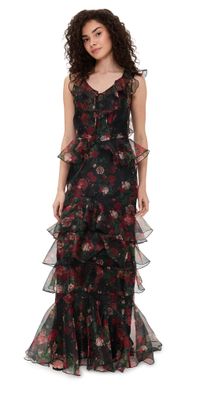 Damaris Bailey Carmen Dress Black Floral XS