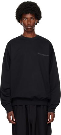 Y-3 Pull molletonné noir à logo imprimé