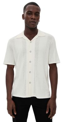 rag & bone Zuma Pointelle Avery Shirt Chalk XXL