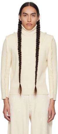 R13 Off-White Flat Sleeve Turtleneck