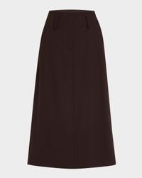 Milan Wool-Blend Midi Skirt