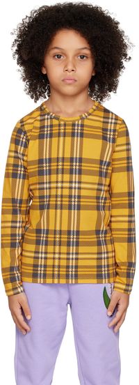Mini Rodini Enfant | T-shirt à manches longues jaune à carreaux