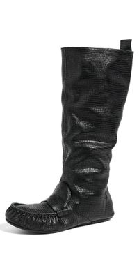 Acne Studios Bojan Slouch Lizard Boots Black 36