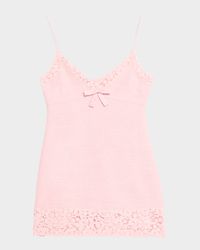 Meva Lace-Trim Tweed Mini Dress