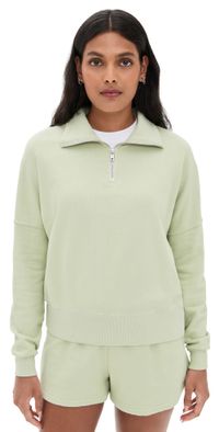 perfectwhitetee French Terry Half Zip Pistachio M