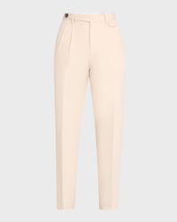 Men's Cotton and Wool Double-Pleated Pants