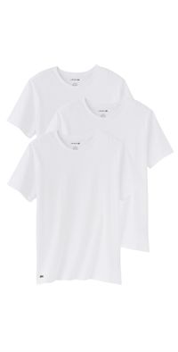 Lacoste Cotton Undershirt Crew Tee 3 Pack White M