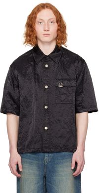 Solid Homme Chemise teinte en plongée noire