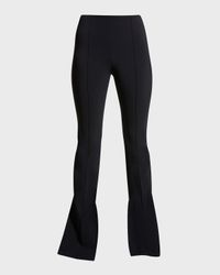 Neoprene Slit-Cuff Flare Pants