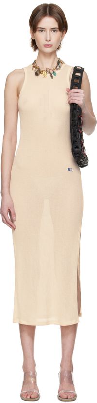 Eckhaus Latta Beige Spiral Midi Dress