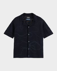 Men's Jacquard Knit Short-Sleeve Shirt