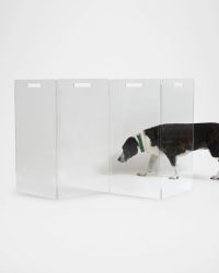 Clear Freestanding Pet Gate Zig Zag, 4-Panel